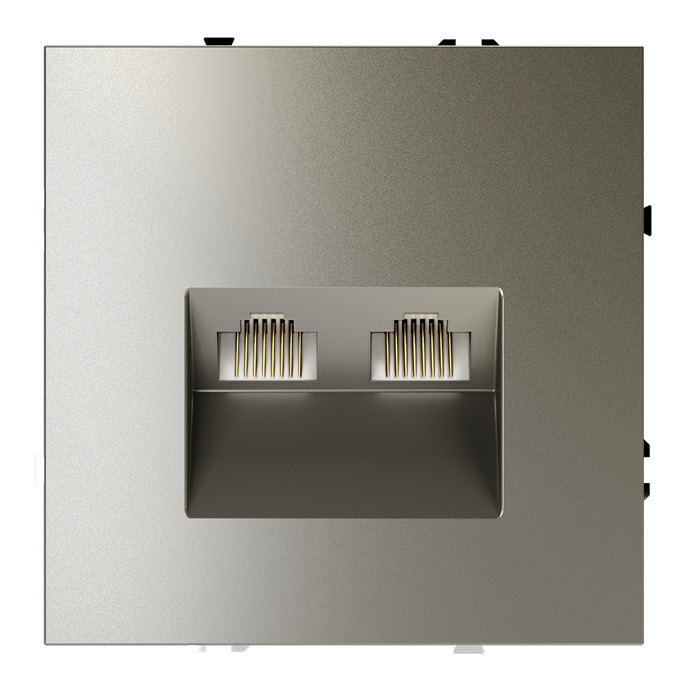 Розетка компьютерная встраиваемая Voltum S70 двойная RJ45+RJ45 кат.6 (шелк) VLS060204