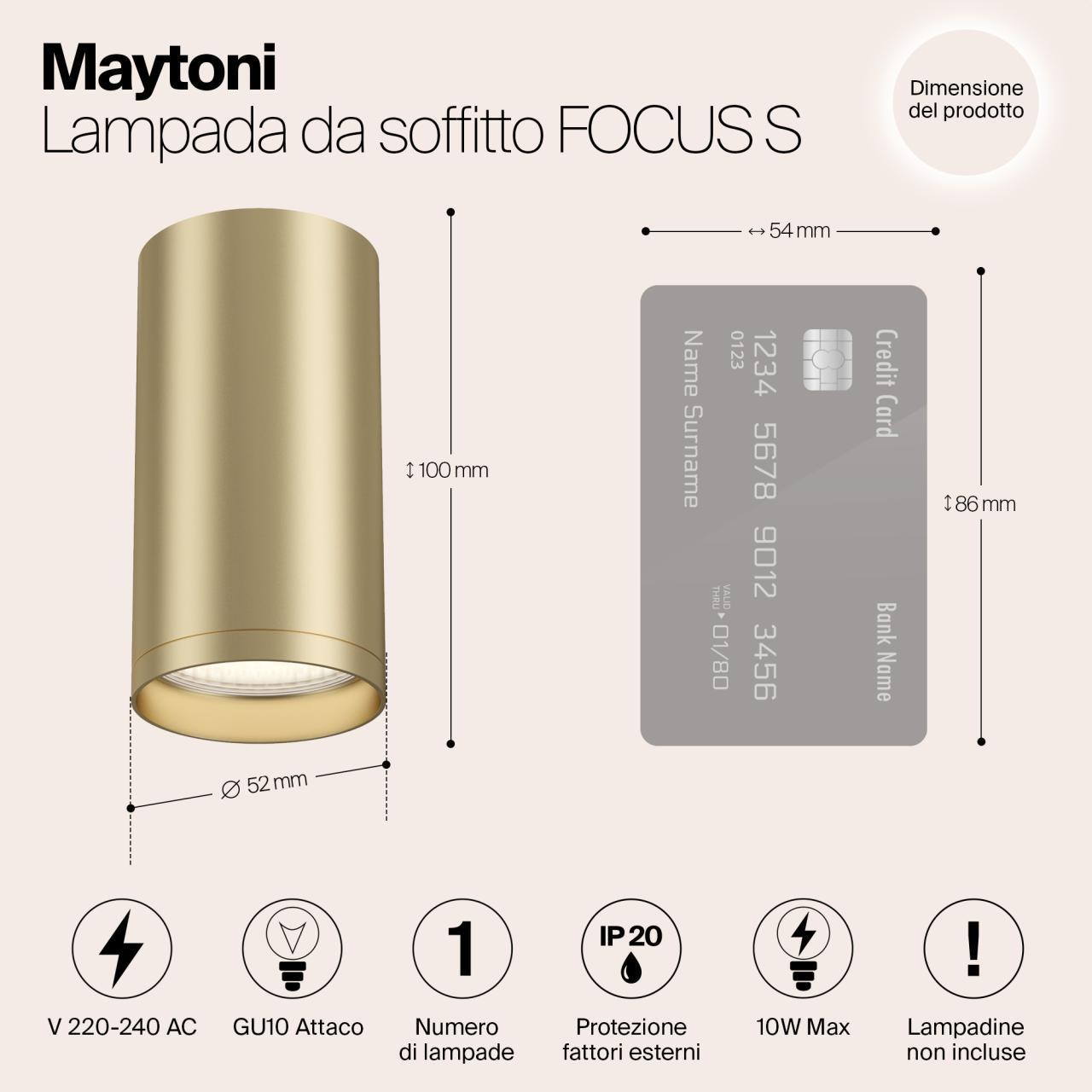 Дополнительная картинка Потолочный светильник Maytoni Focus S C052CL-01MG