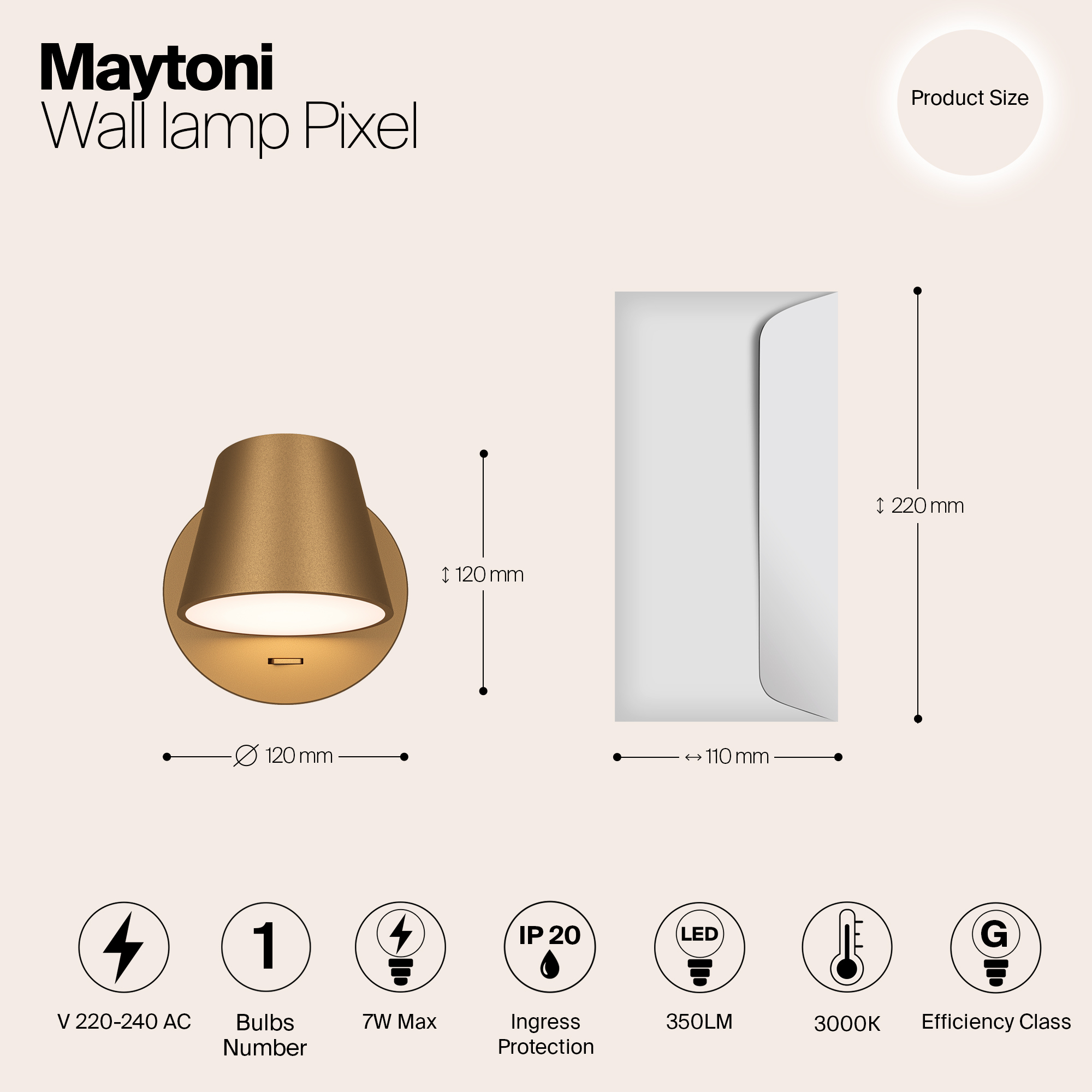 Дополнительная картинка Настенный светильник (бра) Maytoni MOD421WL-L6BS3K
