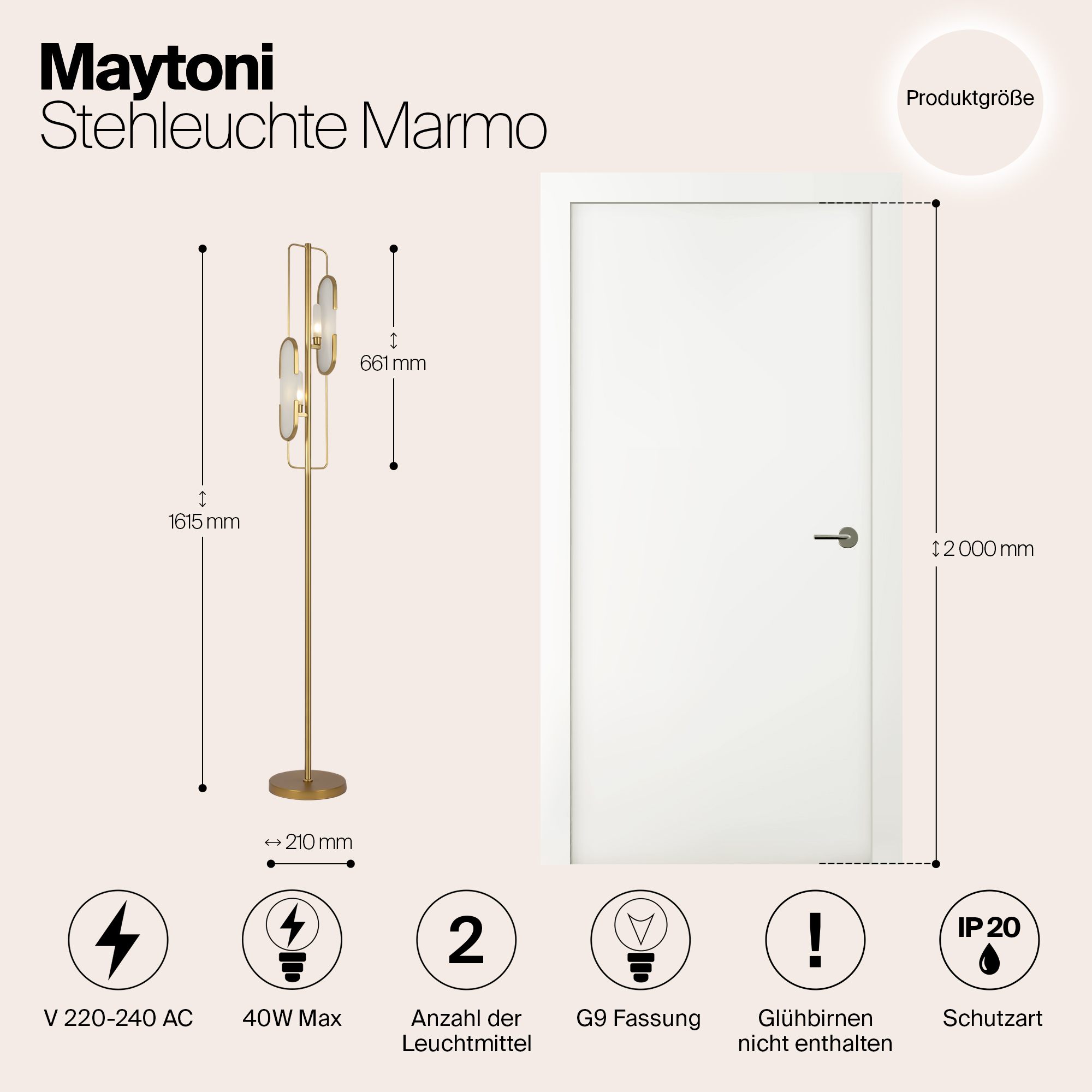 Дополнительная картинка Напольный светильник (торшер) Maytoni MOD099FL-02G