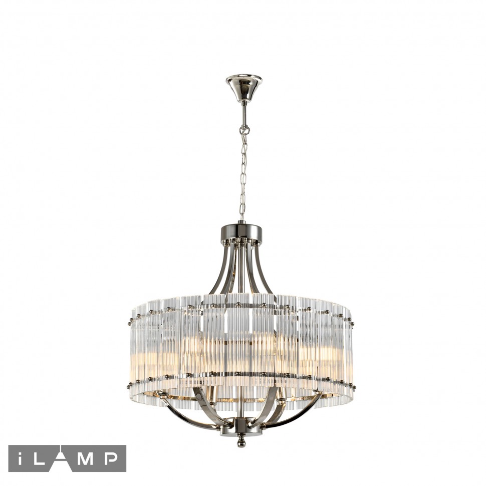 подвесная люстра ilamp silverstone p9504-6 nickel, доставка по Казахстану 