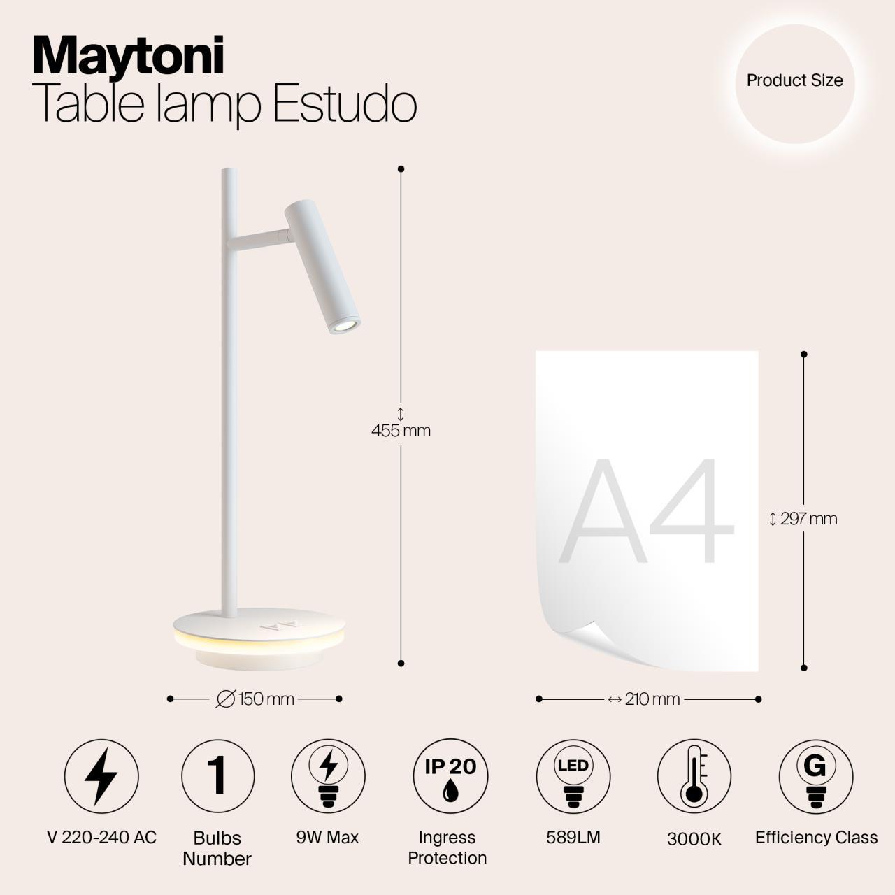 Дополнительная картинка Настольная лампа Maytoni Estudo Z010TL-L8W3K
