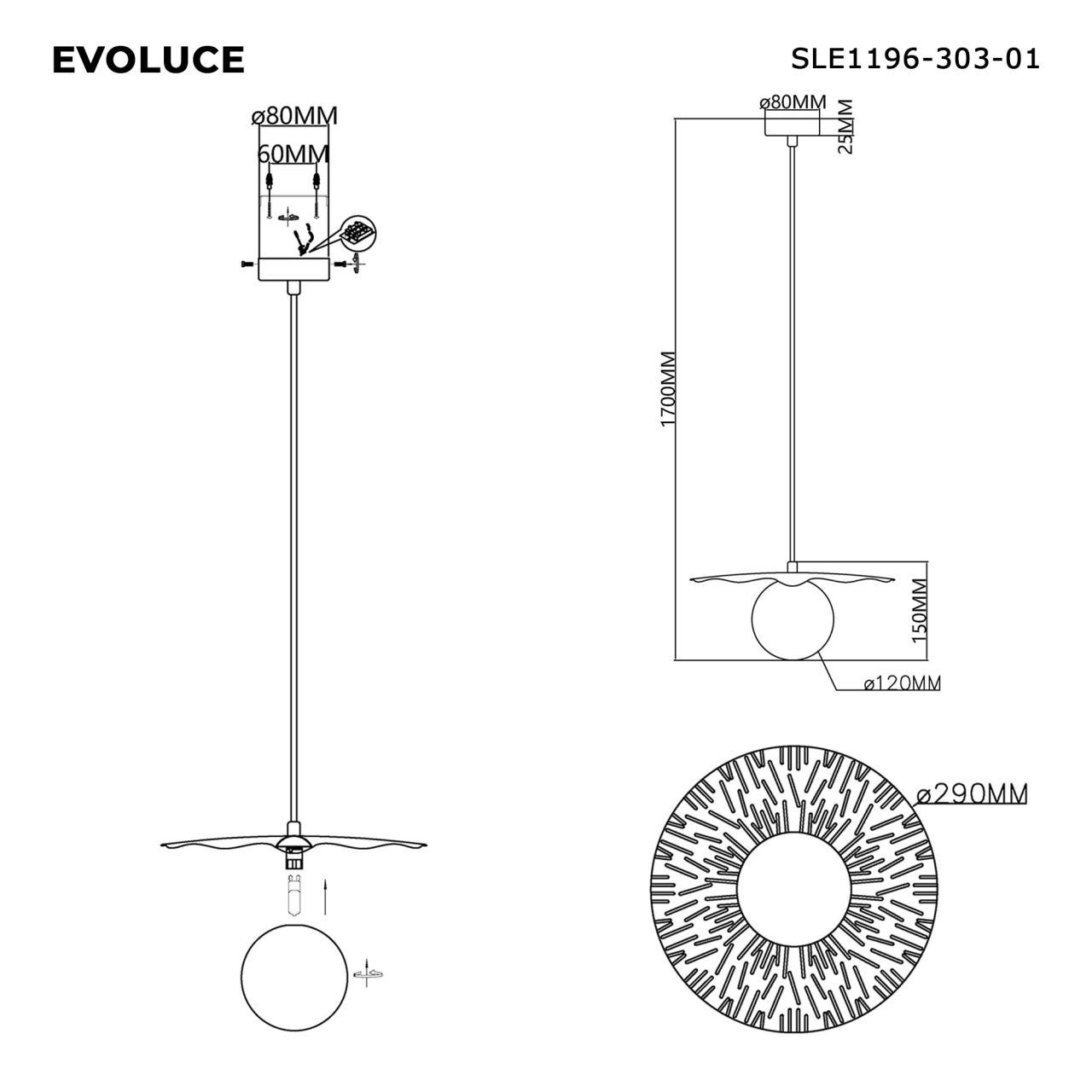 Дополнительная картинка SLE1196-303-01 Светильник подвесной LOREA