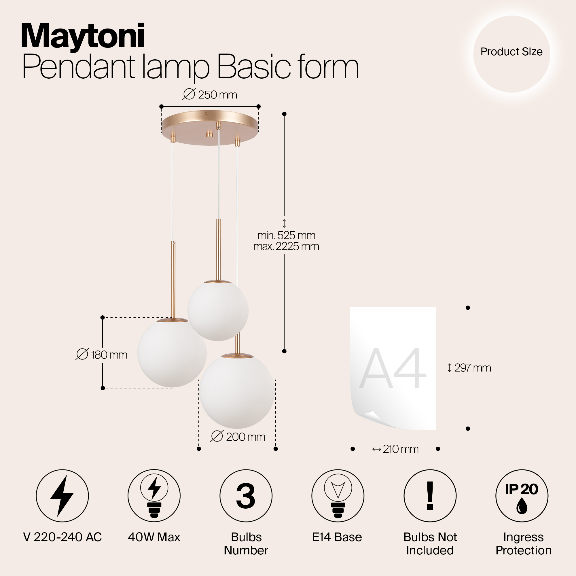 Картинка Люстра Maytoni MOD321PL-03G1