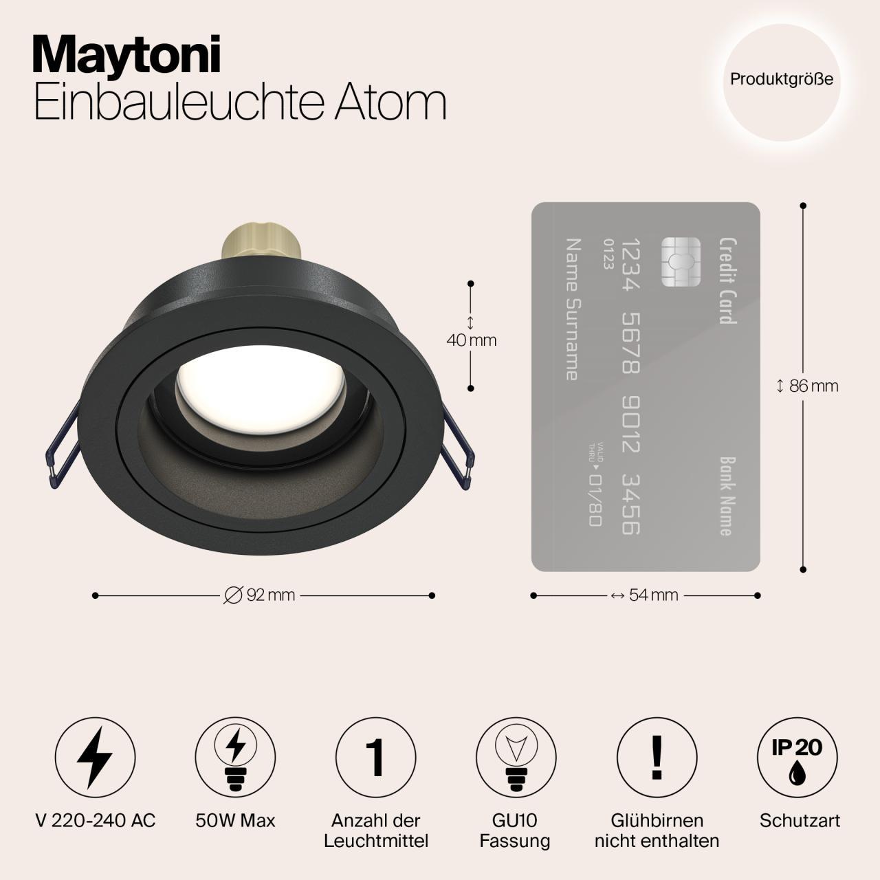 Дополнительная картинка Встраиваемый светильник Maytoni Akron DL025-2-01B