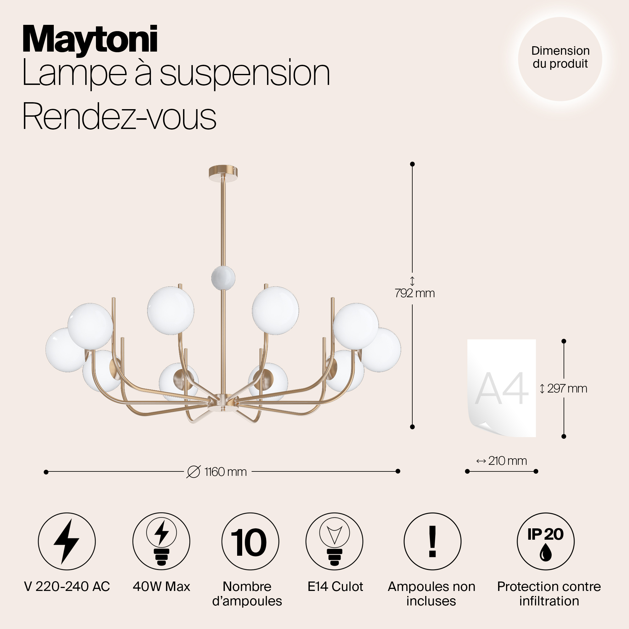 Дополнительная картинка Люстра Maytoni MOD109PL-10BS