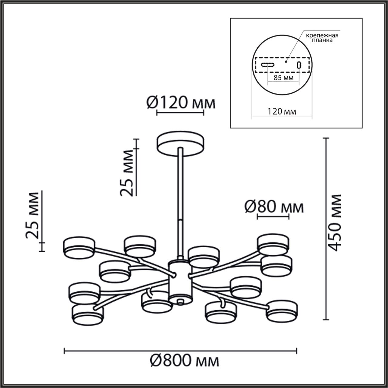 Дополнительная картинка 8117/12 Lumion Люстра TORINA