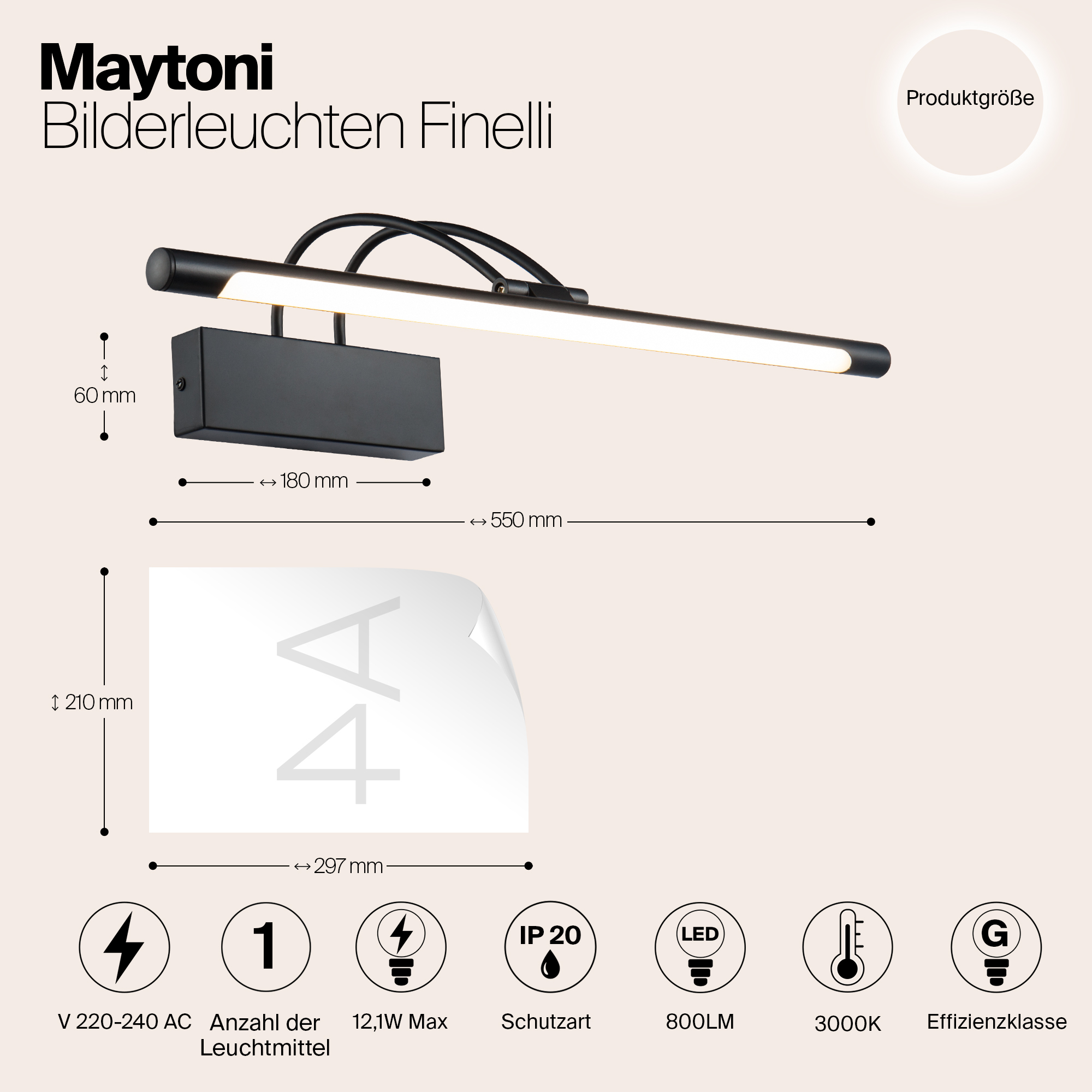 Картинка Подсветка для картин Maytoni Finelli MIR004WL-L12B