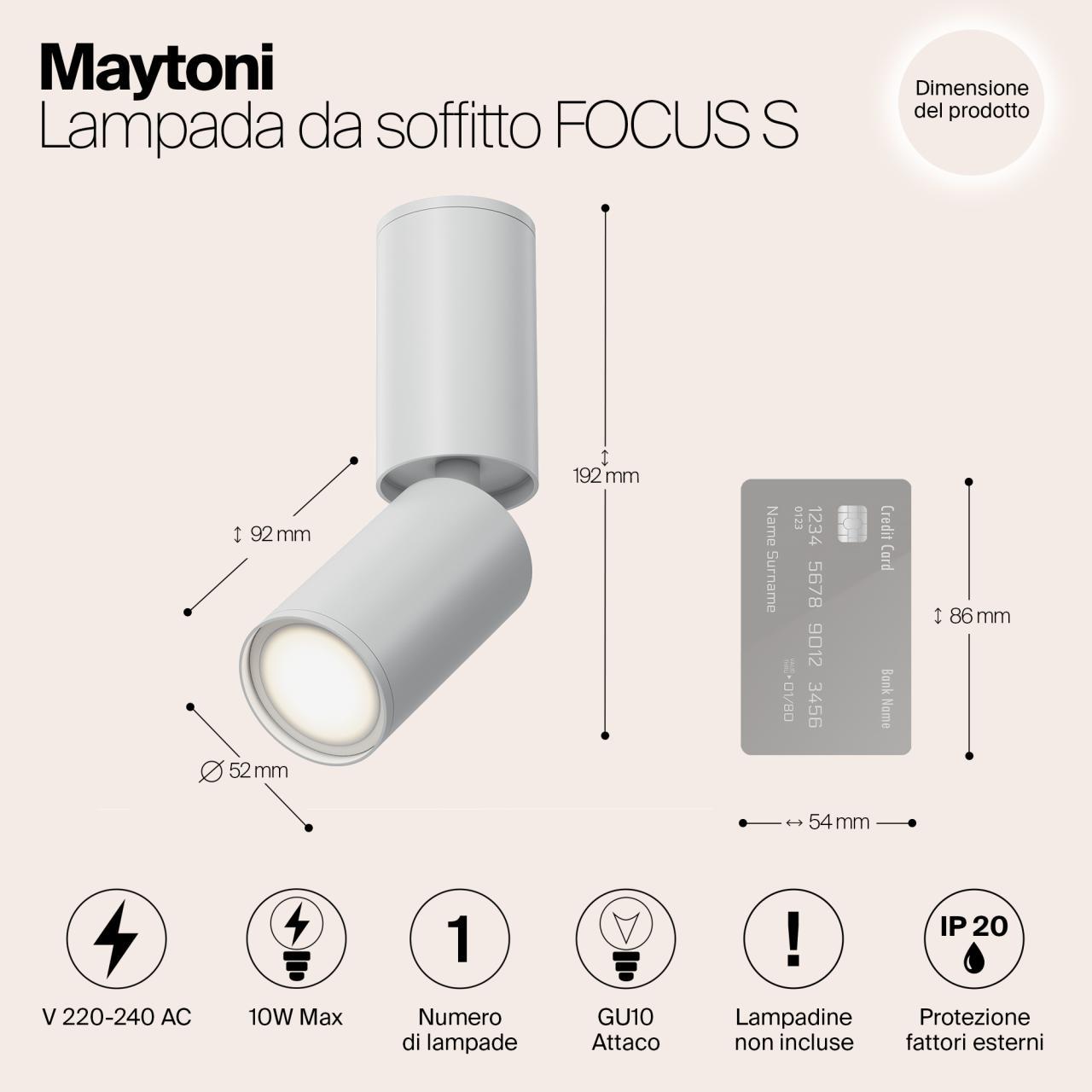 Дополнительная картинка Спот Maytoni Focus S C051CL-01W