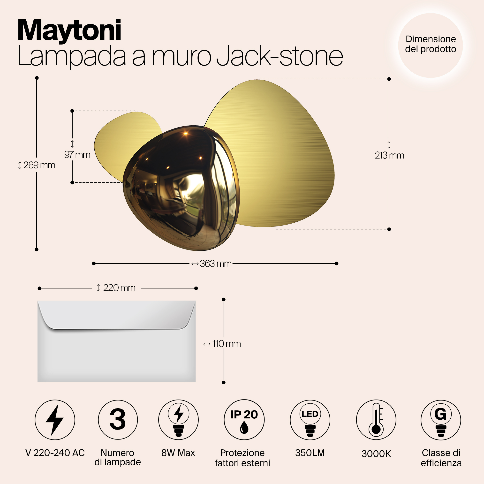 Дополнительная картинка Настенный светильник (бра) Maytoni MOD314WL-L8G3K