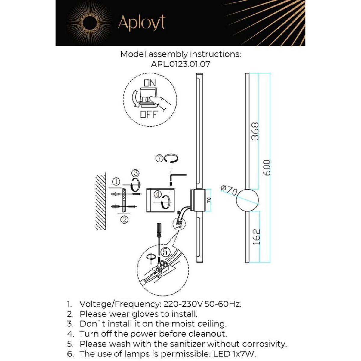 Дополнительная картинка Бра Aployt Gabi APL.0123.01.07