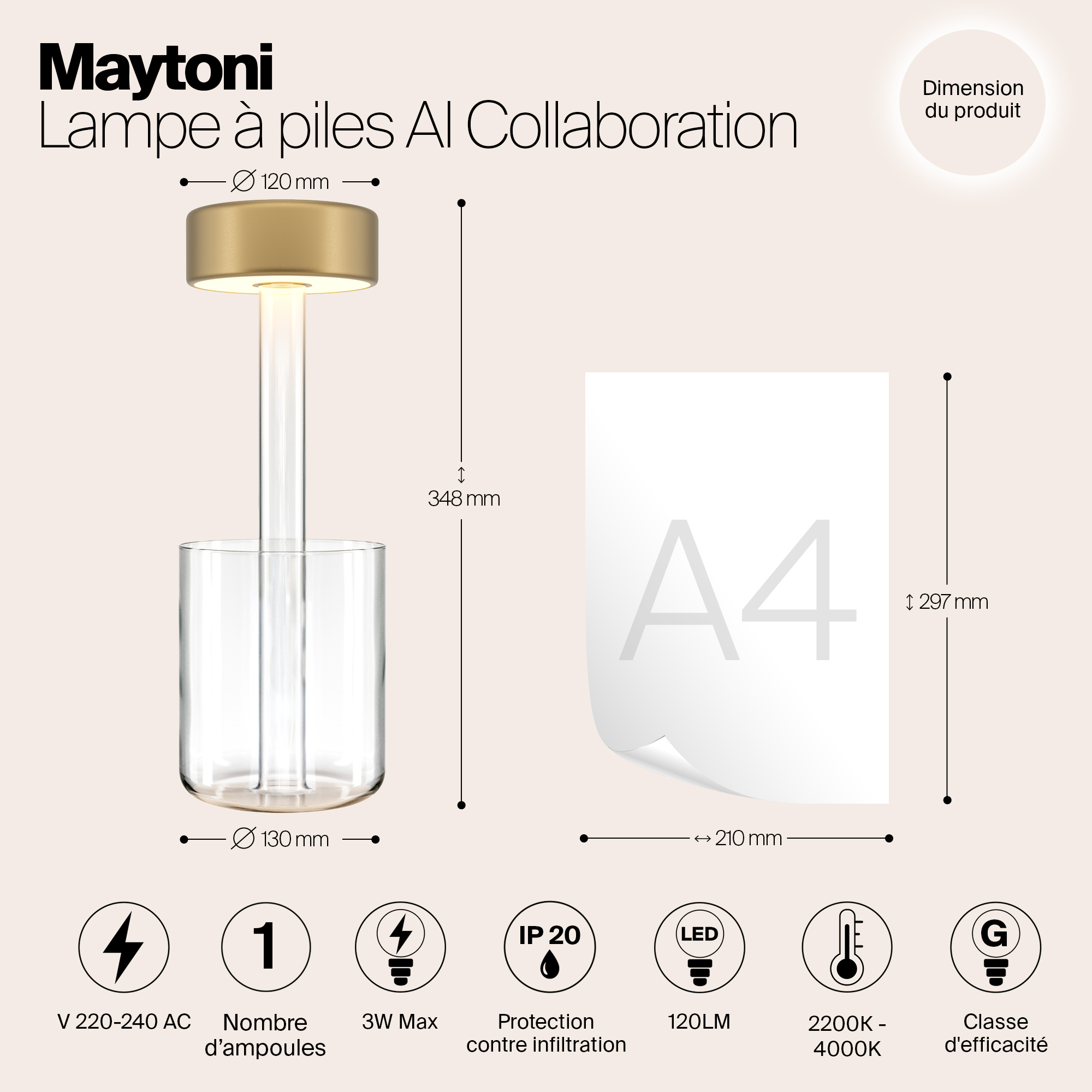 Дополнительная картинка Аккумуляторный светильник Maytoni MOD229TL-L3G3K1