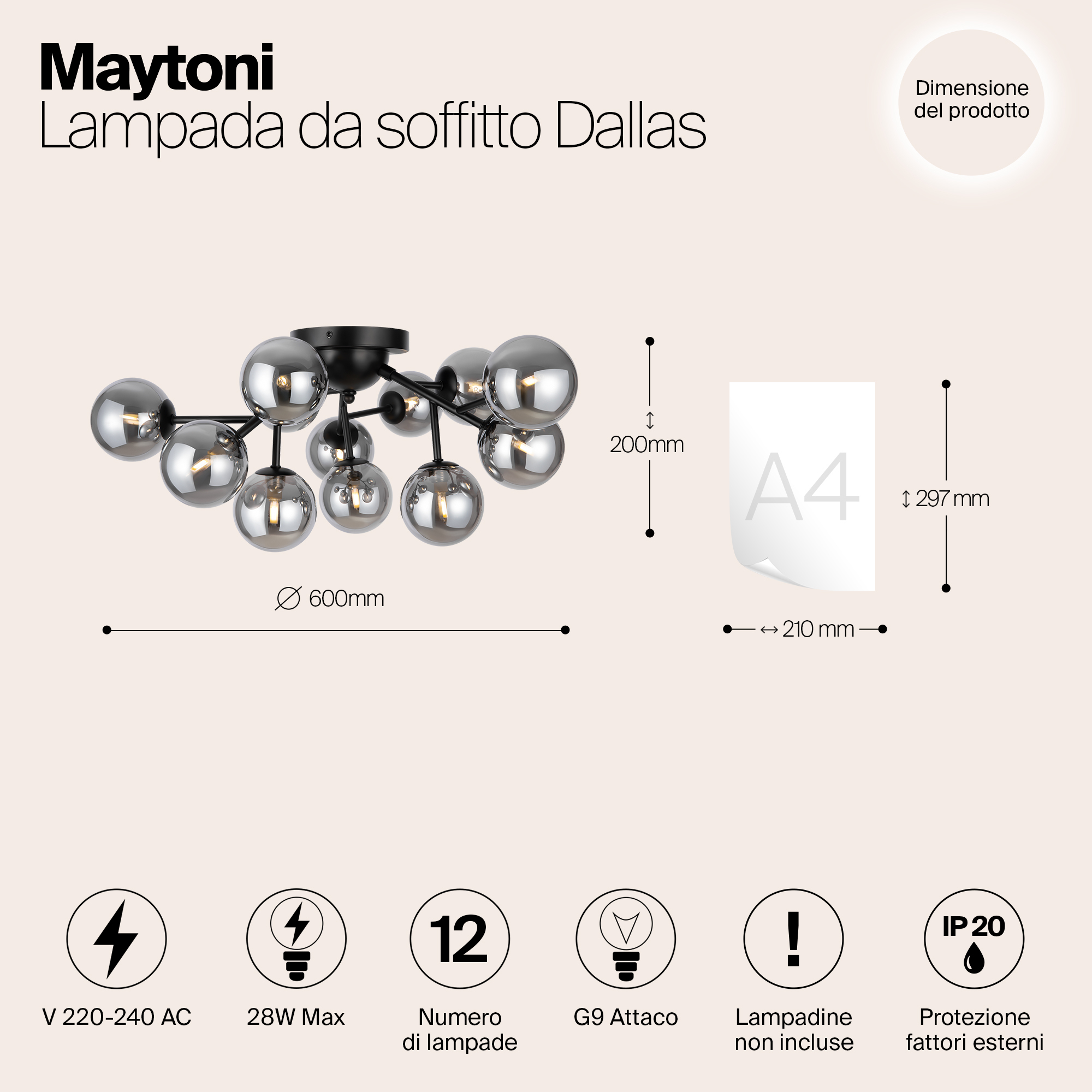 Картинка Потолочная люстра  Maytoni MOD545CL-12B