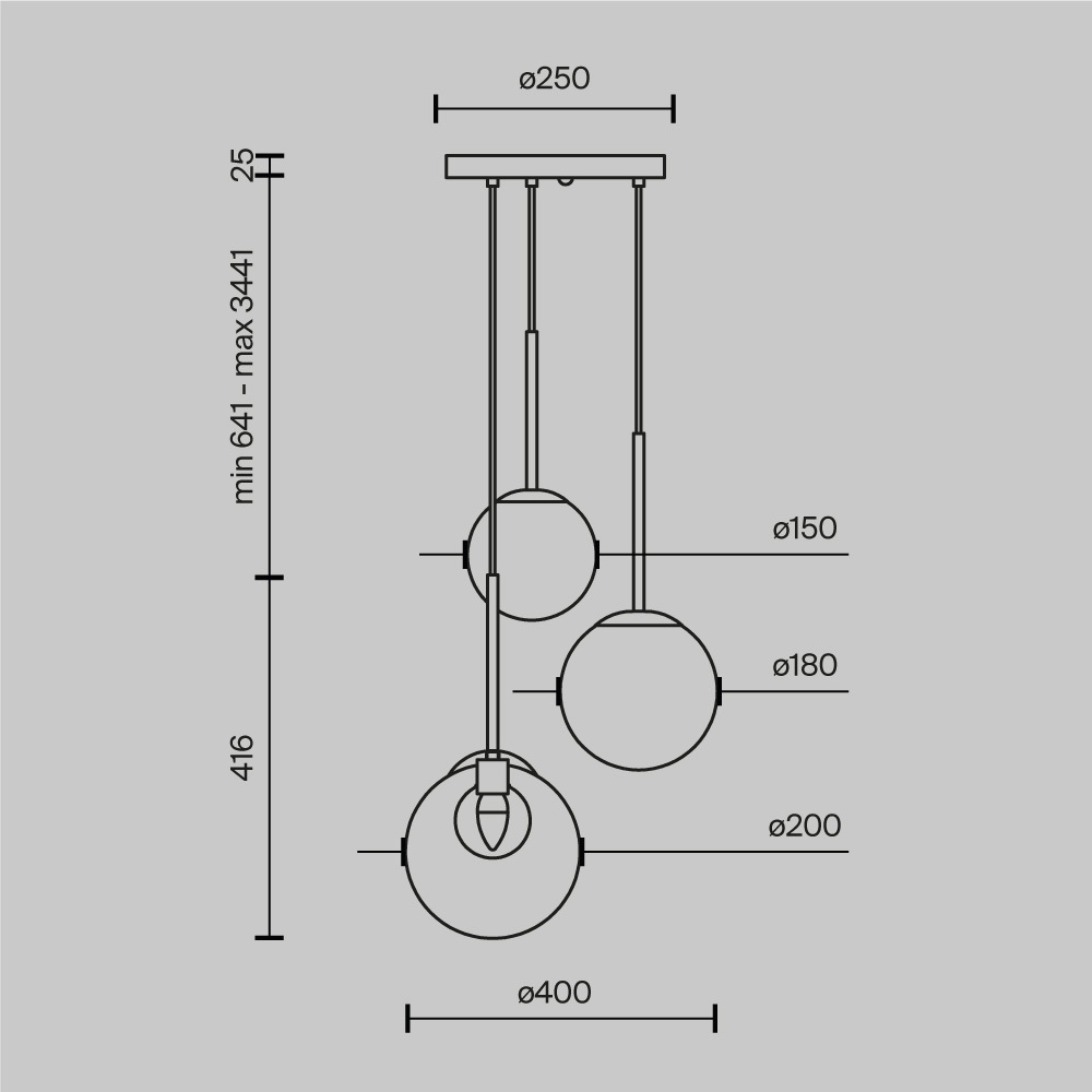 Дополнительная картинка Подвесной светильник Maytoni MOD521PL-03G