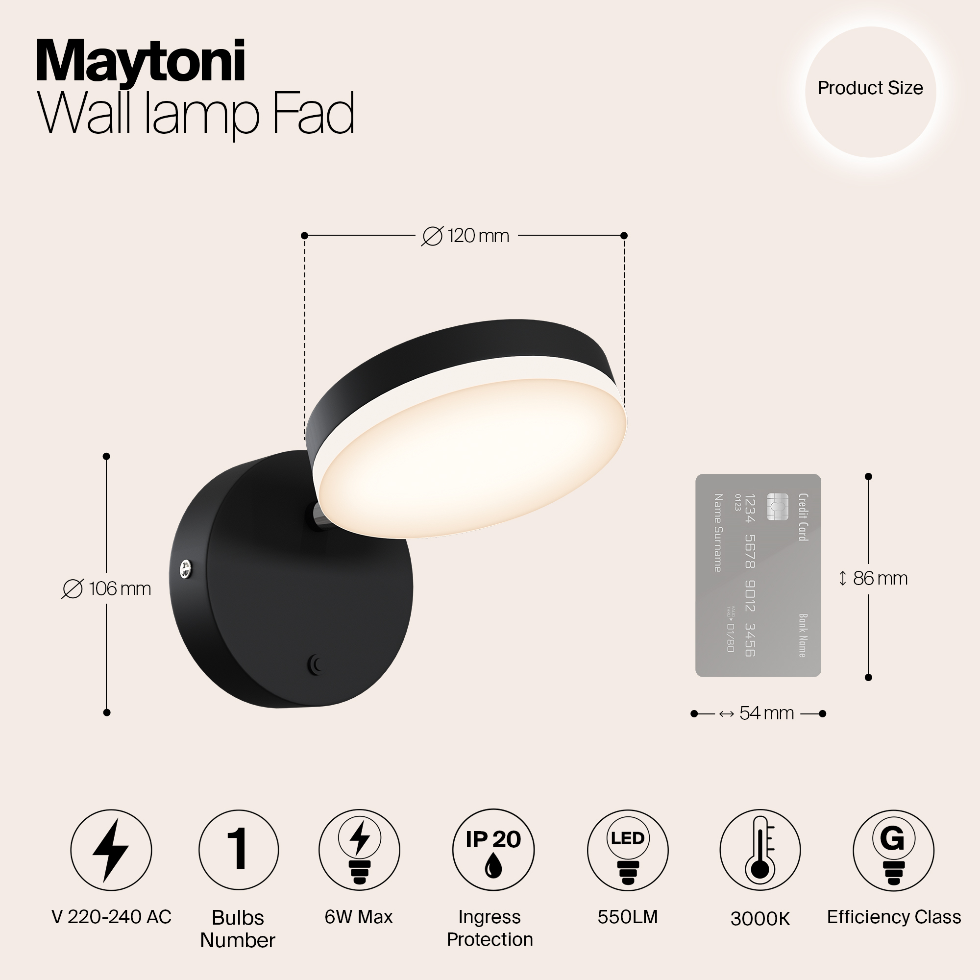 Дополнительная картинка Бра Maytoni Fad MOD070WL-L8B3K