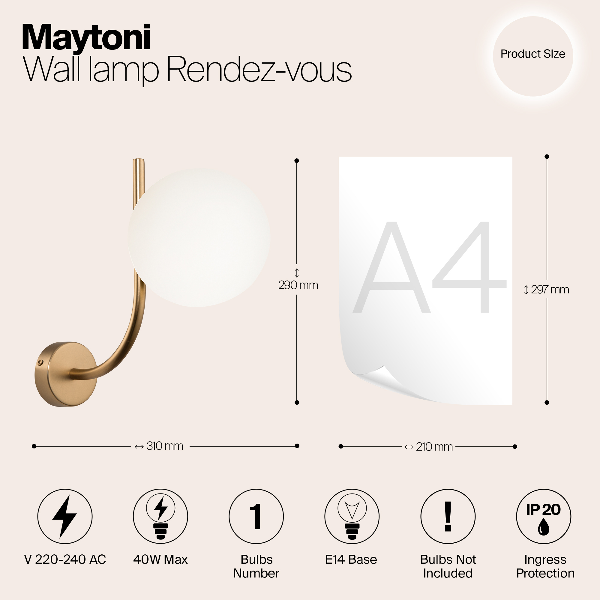 Дополнительная картинка Бра Maytoni MOD109WL-01BS