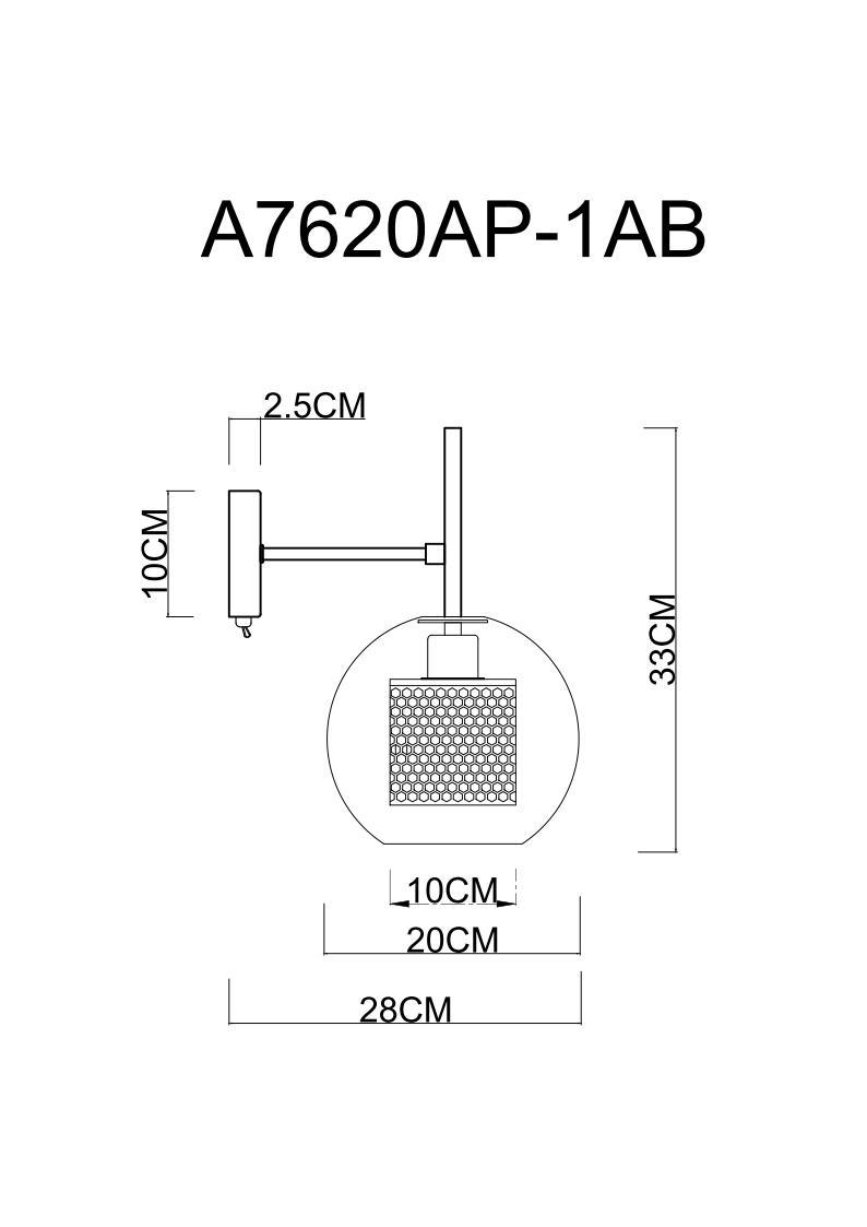 Картинка Бра Arte Lamp Manchester A7620AP-1AB