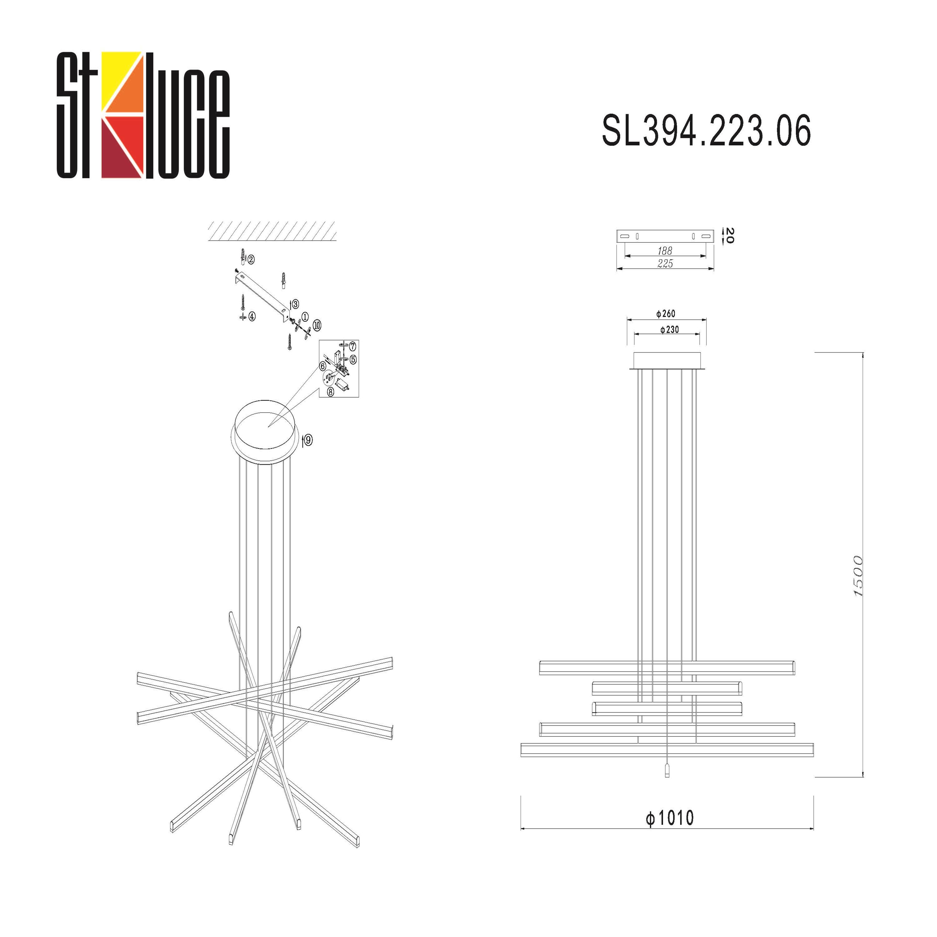 Картинка Подвесной светодиодный светильник ST Luce Basoni SL394.223.06
