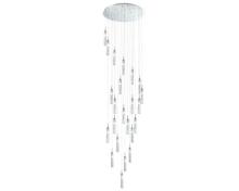 newport 4520 4528+14/s chrome , подвесной светильник , chrome clear crystal  d80*h340 cm g9 22*60w, доставка по Казахстану 