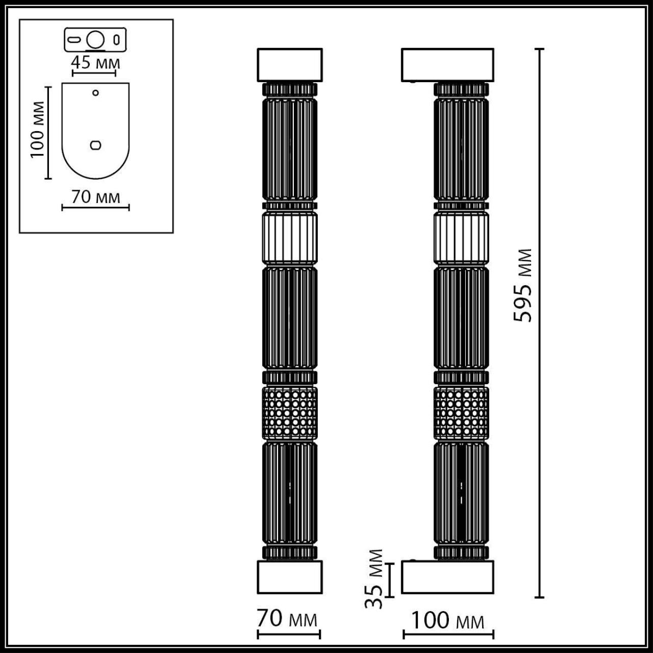 Картинка 5456/18WL Odeon Light Настенный светильник COLLIER