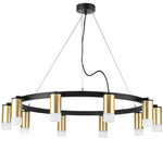 lr0204001 подвесной светильник rullo 10х50w gu10 черный/золото (571020+214440-10+202431-10), доставка по Казахстану 