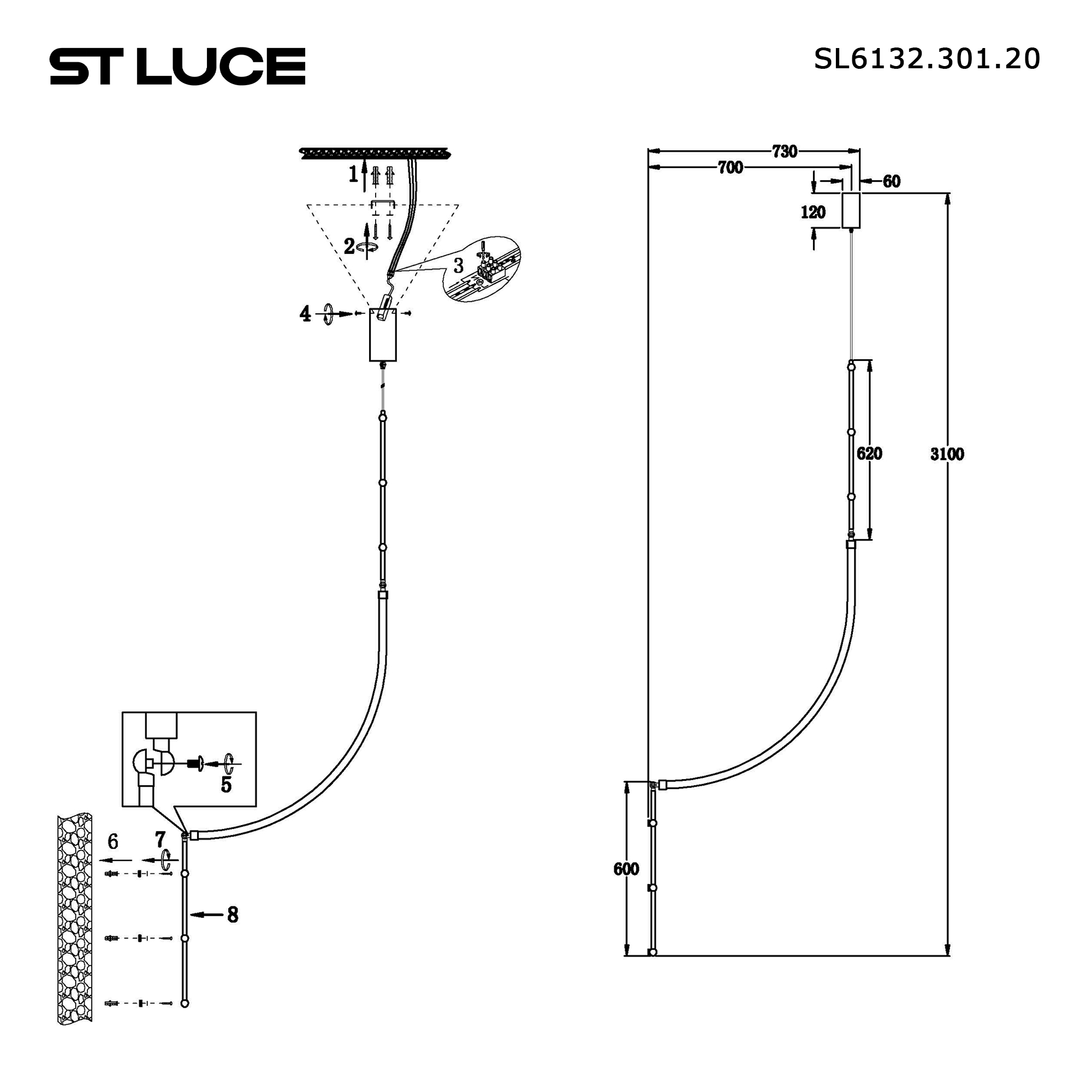 Картинка SL6132.301.20 Светильник настенно-потолочный ST-Luce STRAP