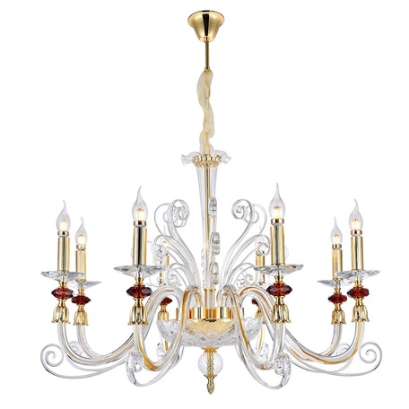 crystal lux люстра catarina sp8 v2 gold/transparent-cognac, доставка по Казахстану 