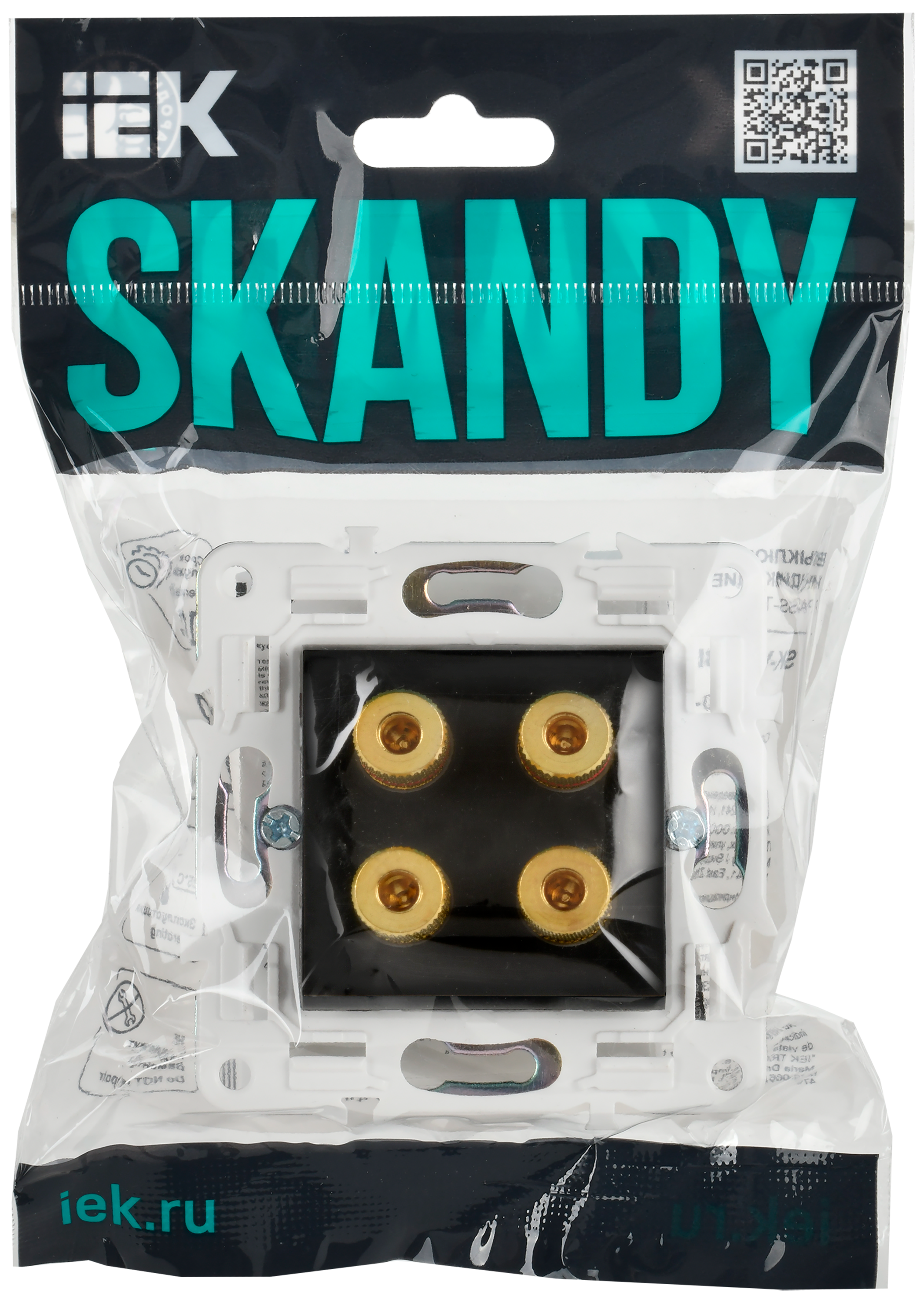 SKANDY Аудиорозетка 4-мест. SK-A01Bl черн. IEK — фото 4