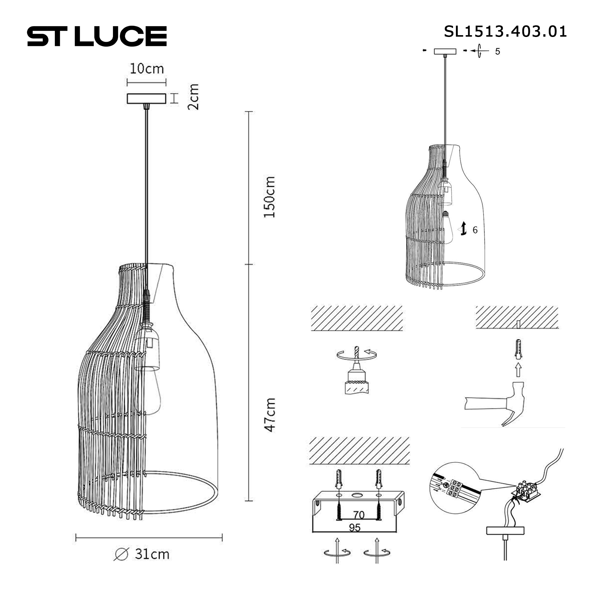 Картинка SL1513.403.01 Светильник подвесной ST-Luce 