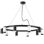 люстры lr02037536576 подвесной светильник rullo 10х50w gu10 черный/белый (571020+214437-5+214436-5+203437-5+203436-5), доставка по Казахстану 