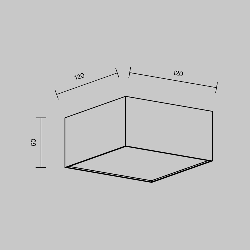 Дополнительная картинка Потолочный светильник Technical C032CL-12W4K-SQ-B