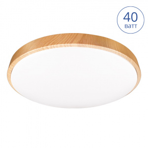 люстры светильник led starwood управляемый 40w димм. 3000-6500k 2900lm пульт ду матовый белый плафон, основание декорировано вставкой под дерево  68x390mm ip, доставка по Казахстану 