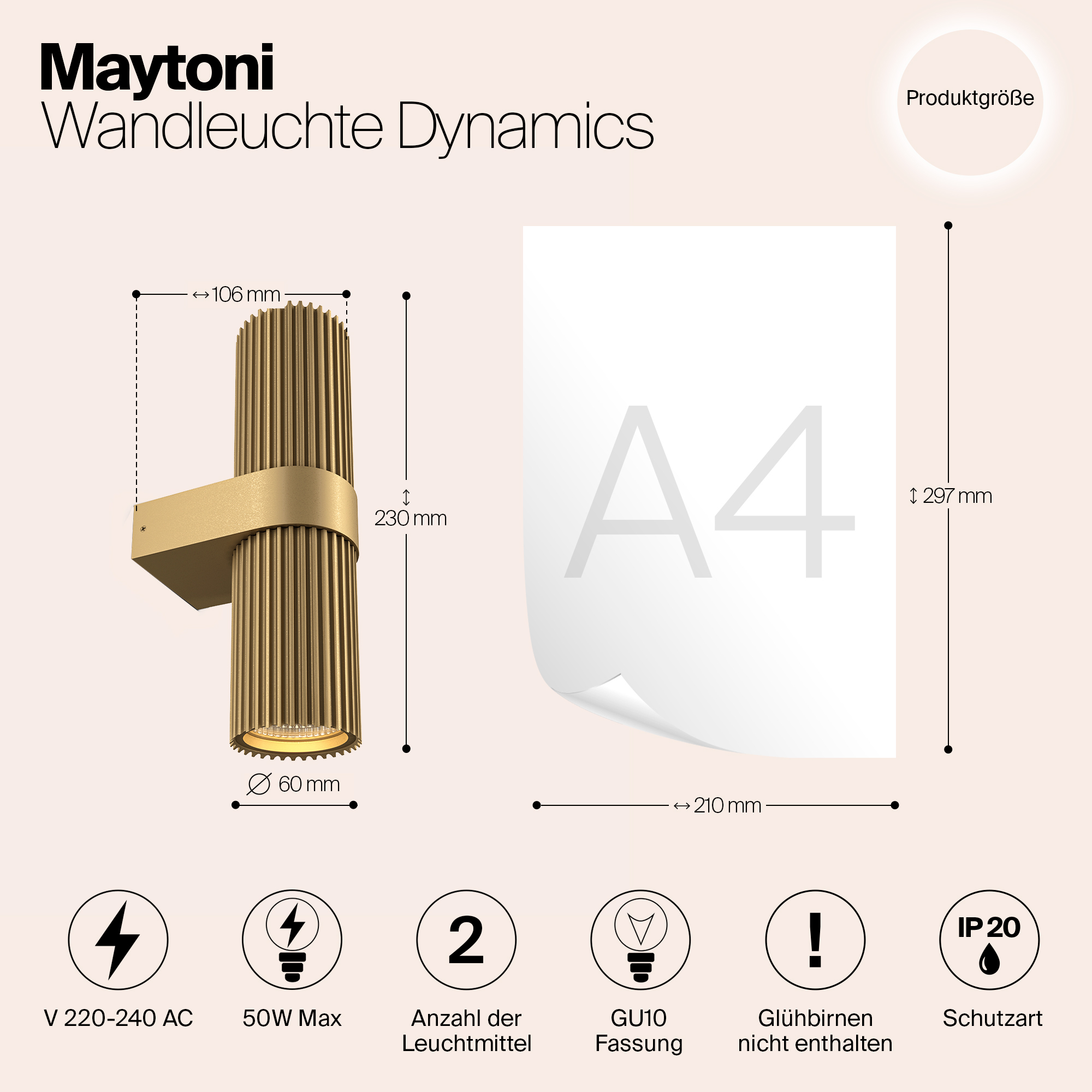 Дополнительная картинка Настенный светильник (бра) Maytoni MOD326WL-02MG