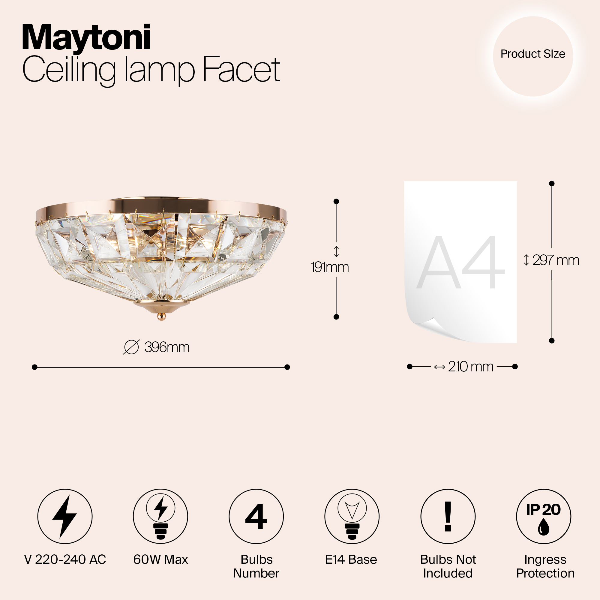 Дополнительная картинка Потолочный светильник Maytoni MOD094CL-04G