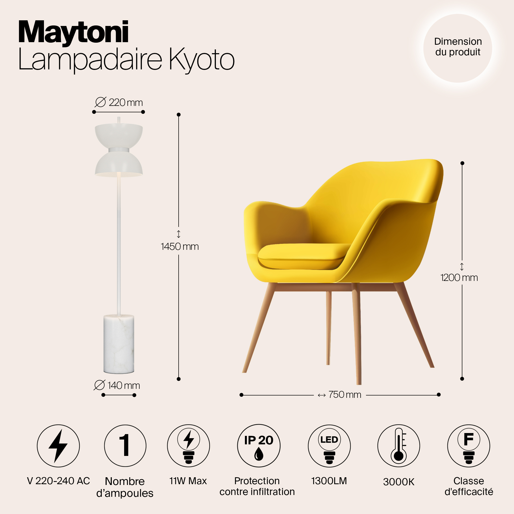 Дополнительная картинка Напольный светильник (торшер) Maytoni MOD178FL-L11W3K