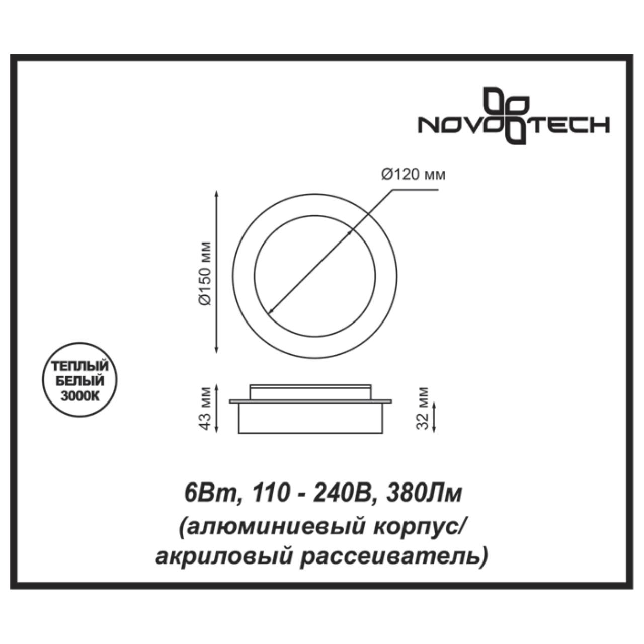 Картинка Настенный светодиодный светильник Novotech Over Smena 357856