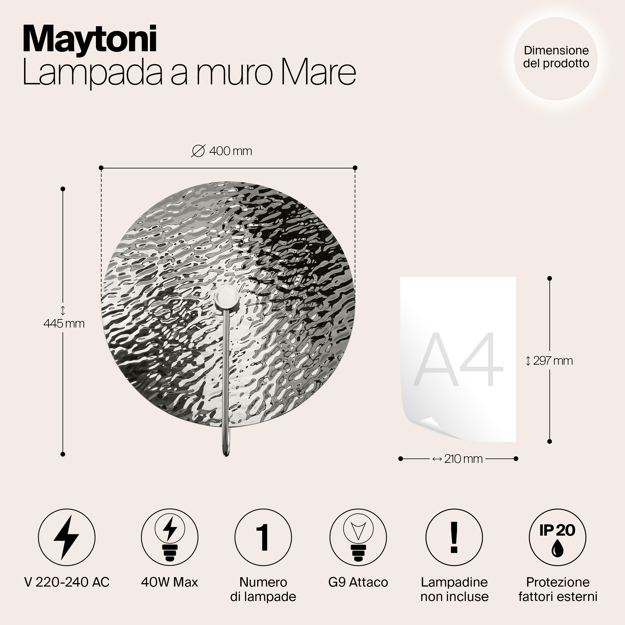 Дополнительная картинка Настенный светильник (бра) Maytoni MOD305WL-01CH