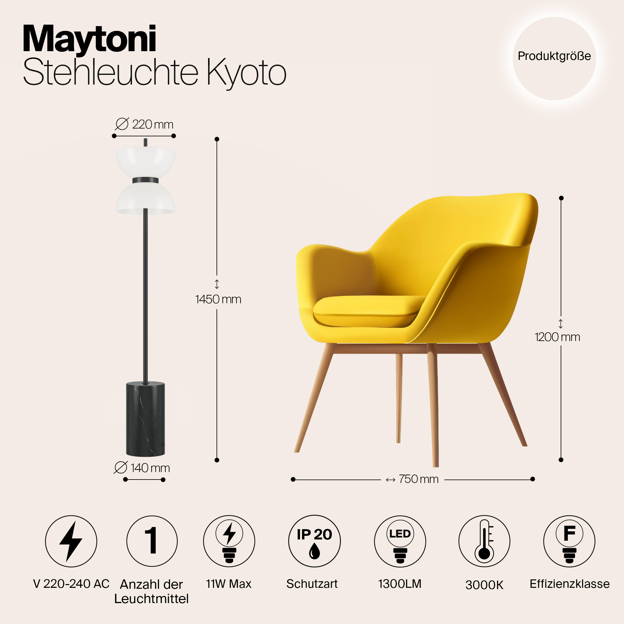 Дополнительная картинка Напольный светильник (торшер) Maytoni MOD178FL-L11B3K