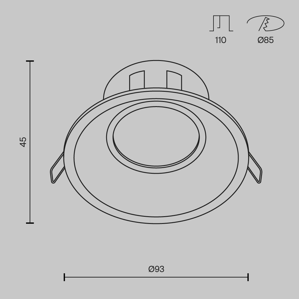 Дополнительная картинка Встраиваемый светильник Maytoni Dot DL028-2-01W