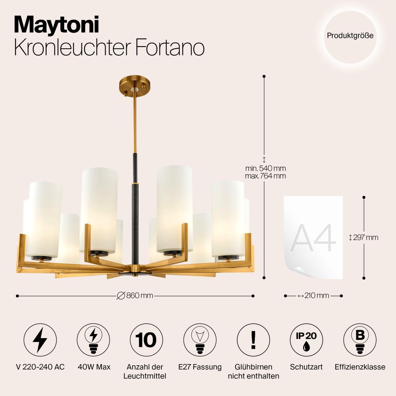 Дополнительная картинка Подвесная люстра Maytoni Fortano MOD089PL-10BS