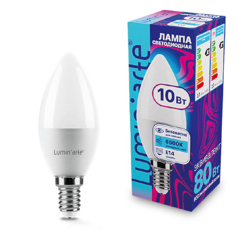 Картинка Светодиодная лампа Wolta LSTD-C37-10W6KE14