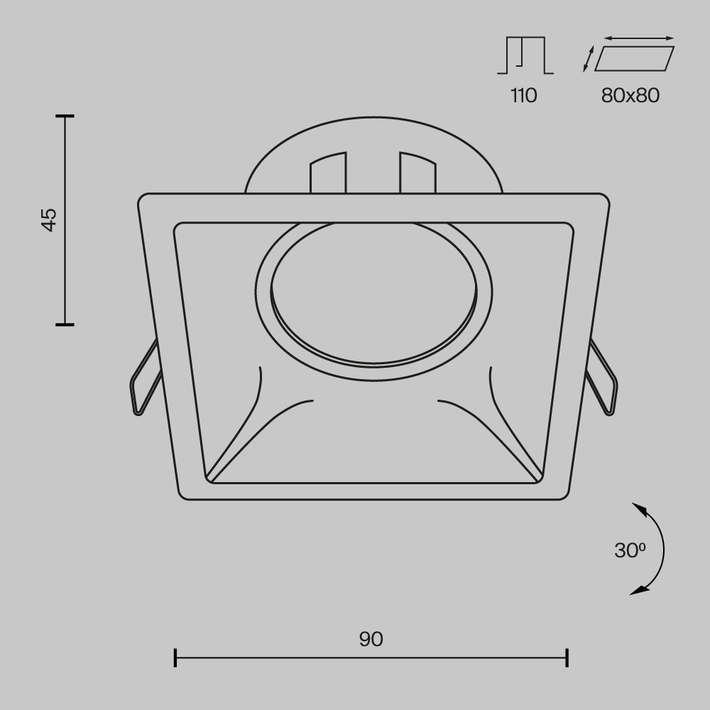 Дополнительная картинка Встраиваемый светильник Maytoni Dot DL029-2-01W