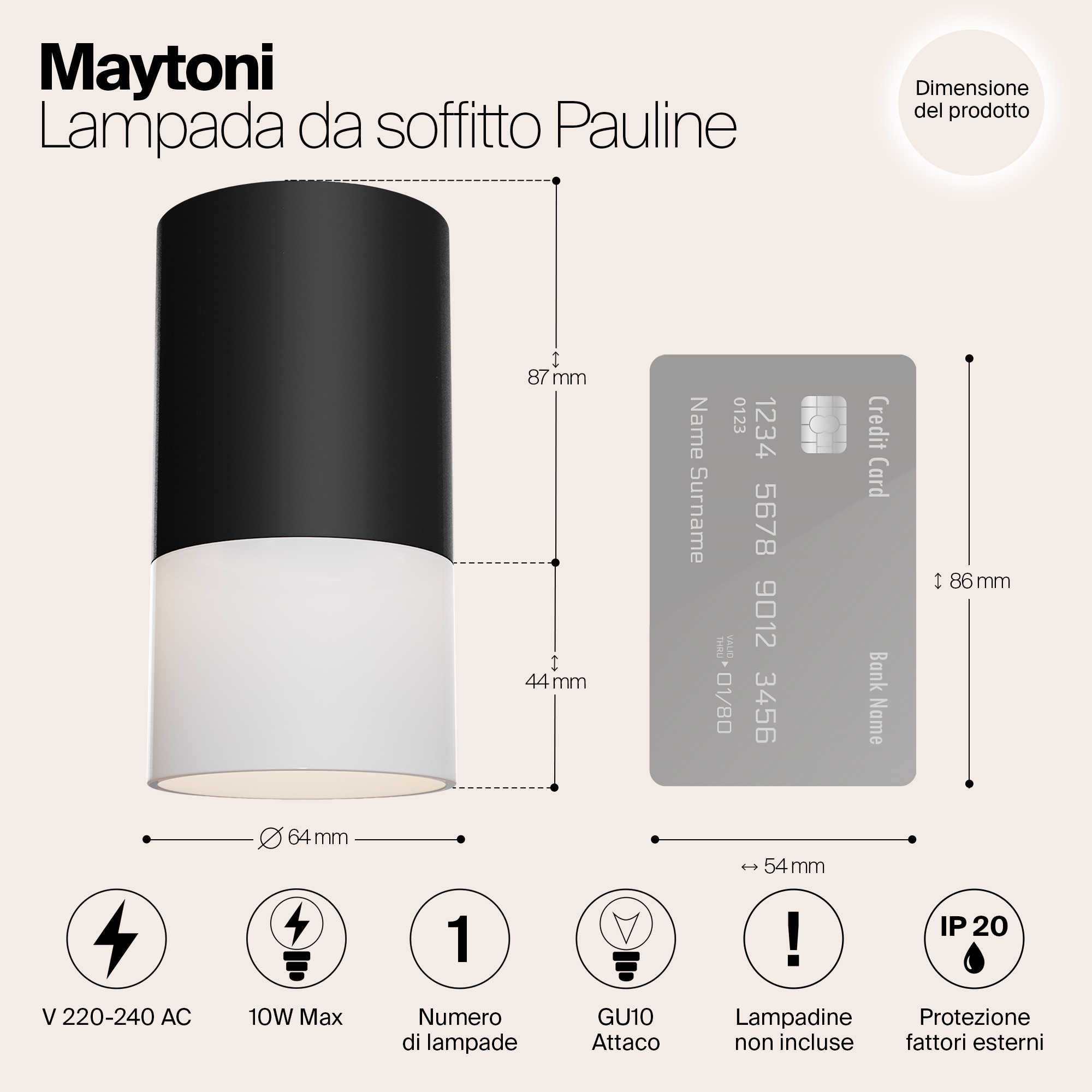 Картинка Потолочный светильник Maytoni Pauline C007CW-01B