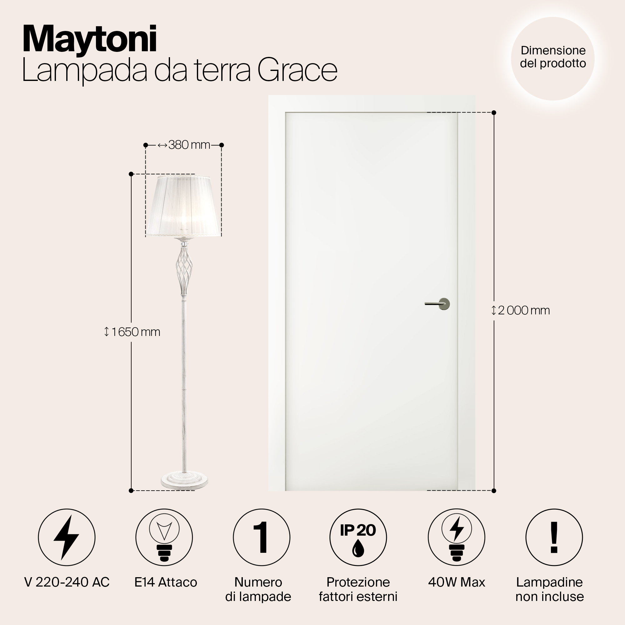 Картинка Торшер Maytoni Grace ARM247-11-G