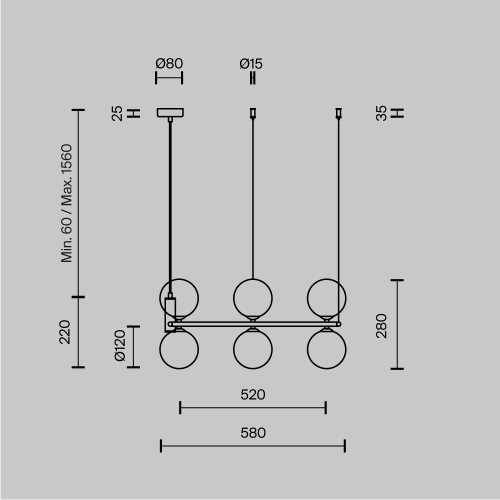 Картинка Подвесной светильник Maytoni MOD013PL-06BS1