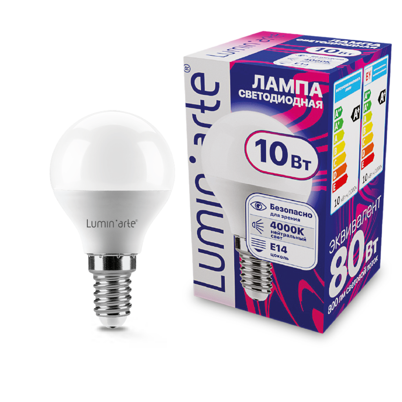 Картинка Светодиодная лампа Wolta LSTD-G45-10W4KE14