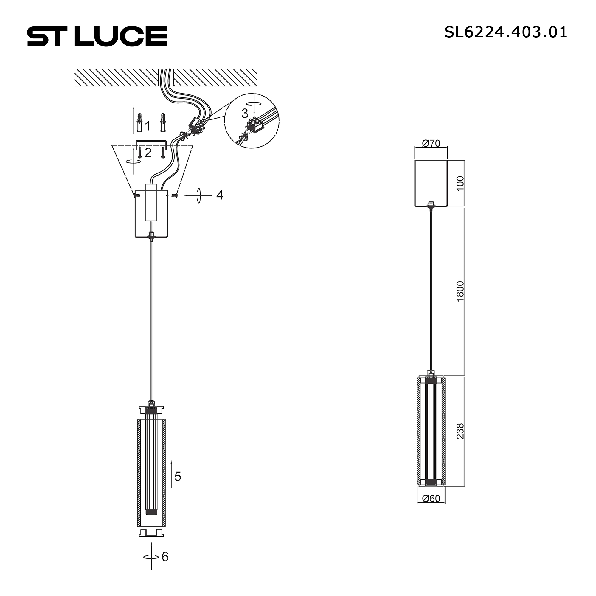 Картинка SL6224.403.01 Светильник подвесной ST-Luce 