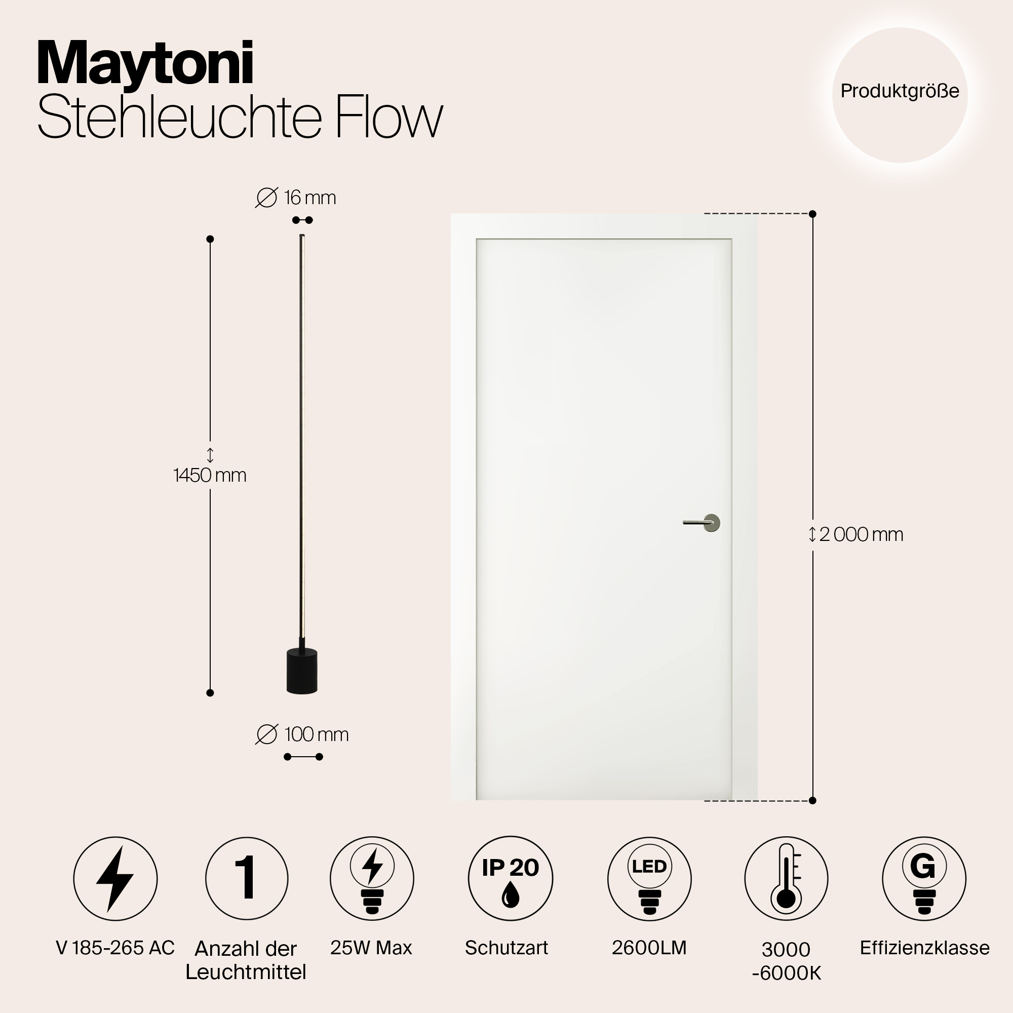 Дополнительная картинка Напольный светильник (торшер) Maytoni MOD147FL-L20BK1