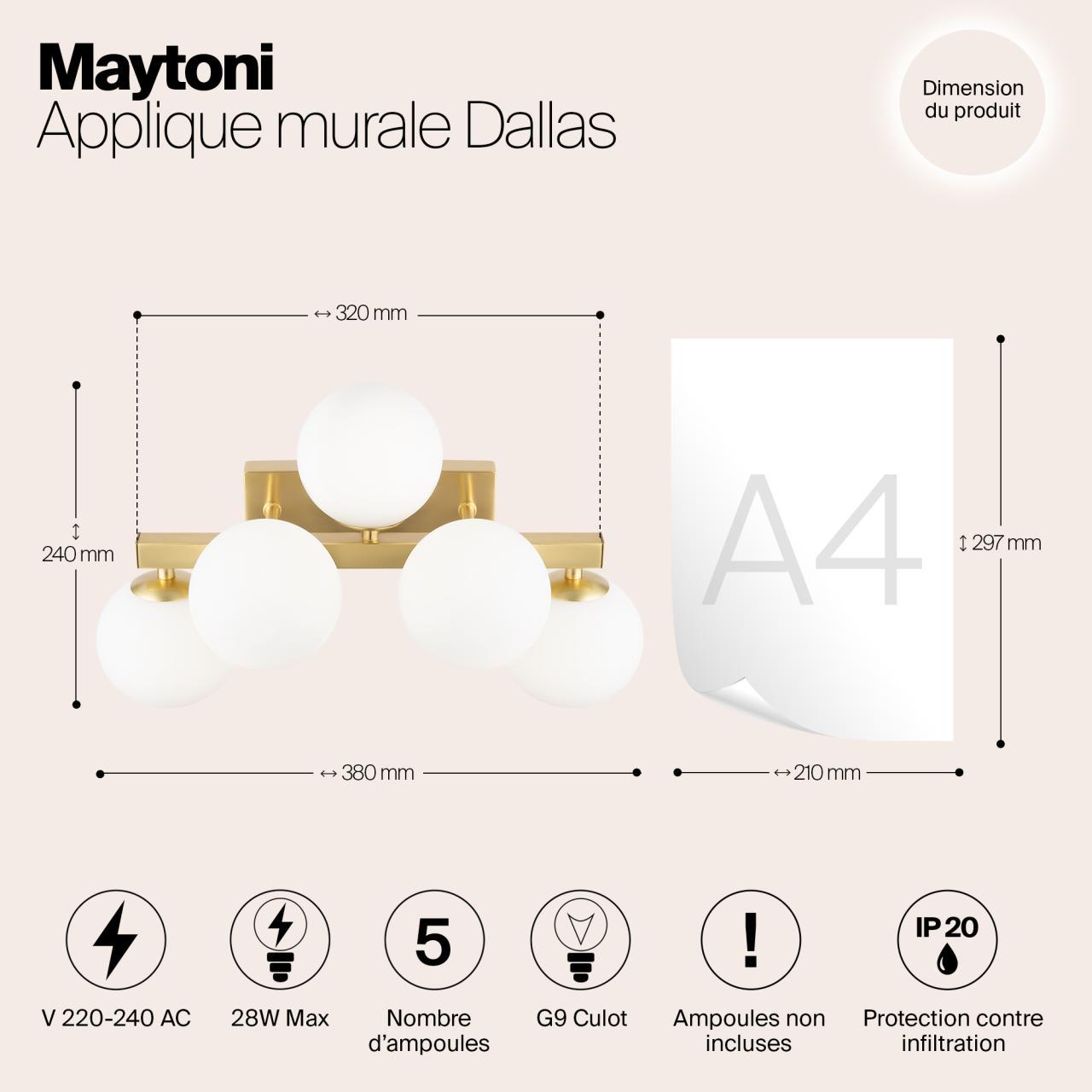 Дополнительная картинка Настенный светильник (бра) Maytoni MOD547WL-05BS