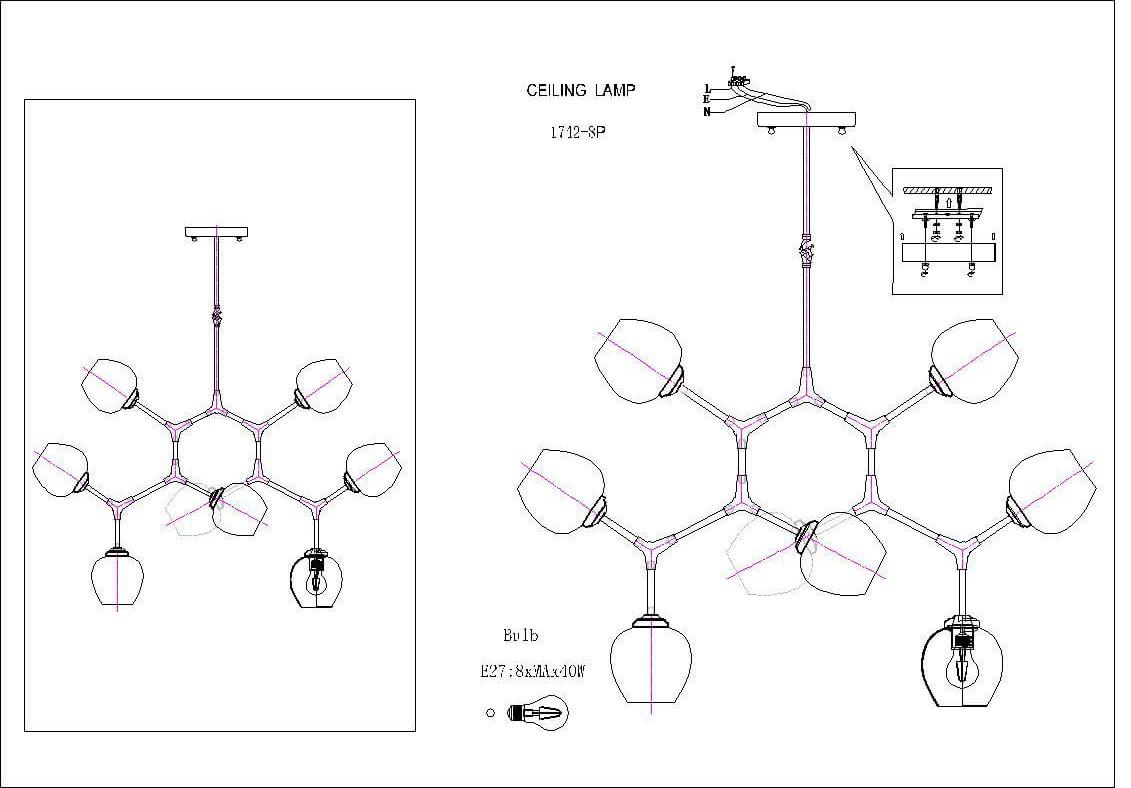 Картинка Подвесной светильник Favourite Bolos 1742-8P